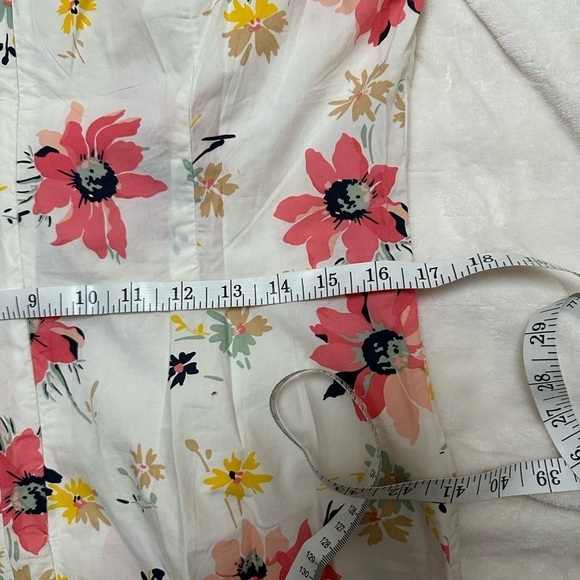 Gap Tiered Midi Dress Floral Skirt Button Front Back Zipper Sleeveless NWT - Picture 9 of 11